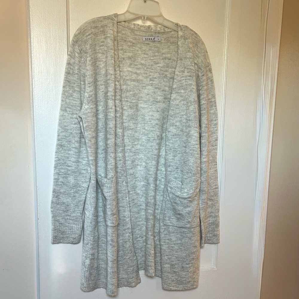 Serra Heather Gray Long Cardigan